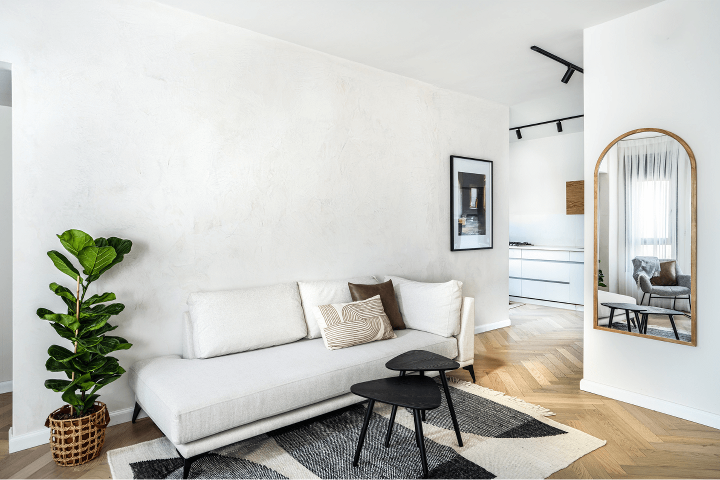 יעל גבריאל עיצוב פנים סלון בדירה בר"ג